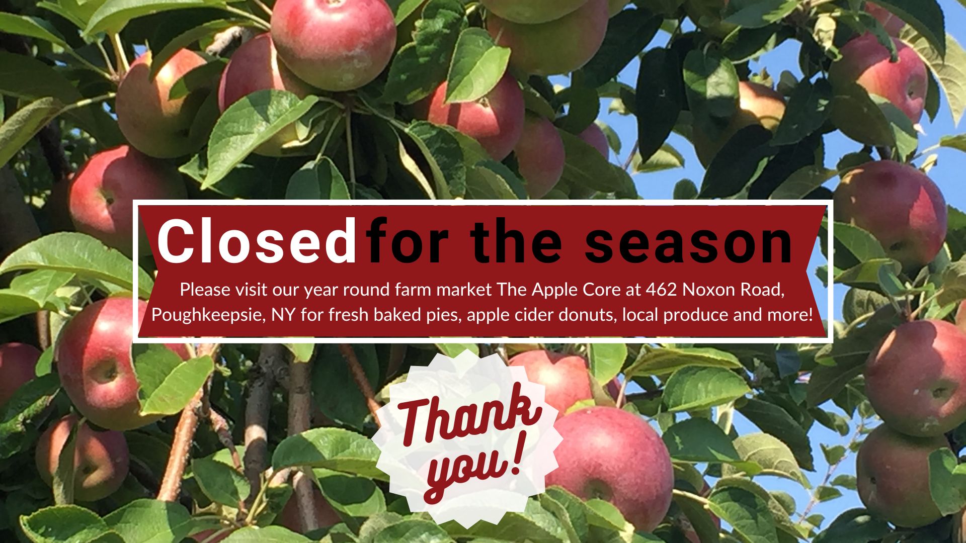 Closed for the Season | Barton Orchards
